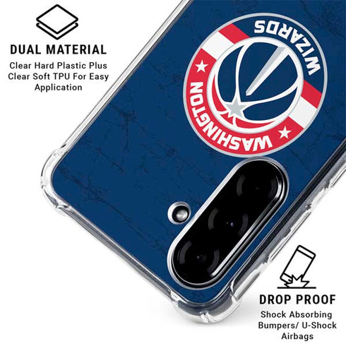 NBA Washington Wizards Blue Distressed Galaxy A36 5G Clear Case