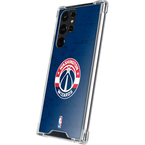 NBA Washington Wizards Blue Distressed Galaxy S23 Ultra Clear Case