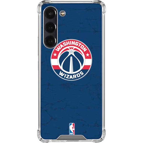 NBA Washington Wizards Blue Distressed Galaxy S24 FE Clear Case