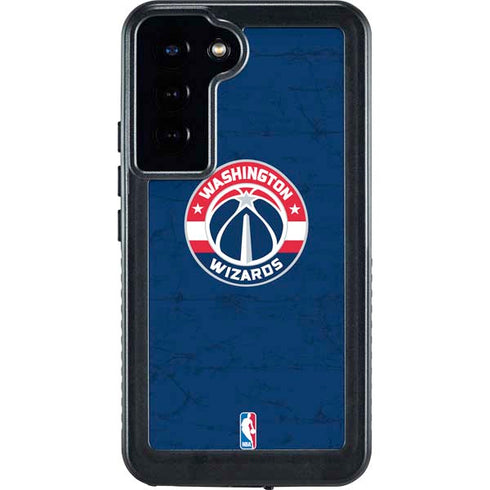 NBA Washington Wizards Blue Distressed Galaxy S24 Plus Waterproof Case