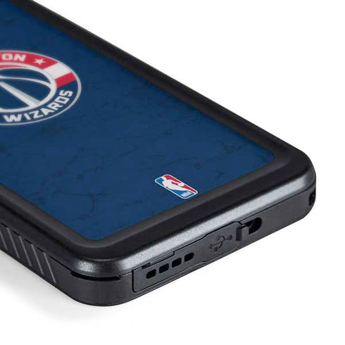 NBA Washington Wizards Blue Distressed Galaxy S24 Plus Waterproof Case