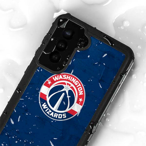 NBA Washington Wizards Blue Distressed Galaxy S24 Plus Waterproof Case