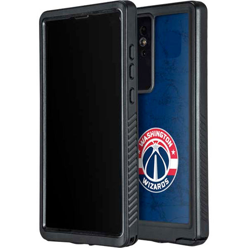 NBA Washington Wizards Blue Distressed Galaxy S24 Ultra Waterproof Case