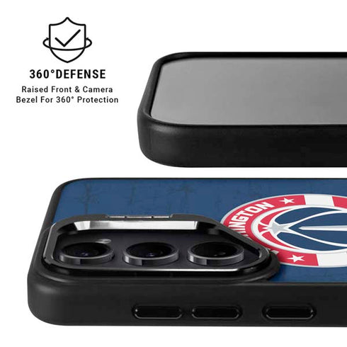NBA Washington Wizards Blue Distressed Galaxy S25 FE Kickstand Case