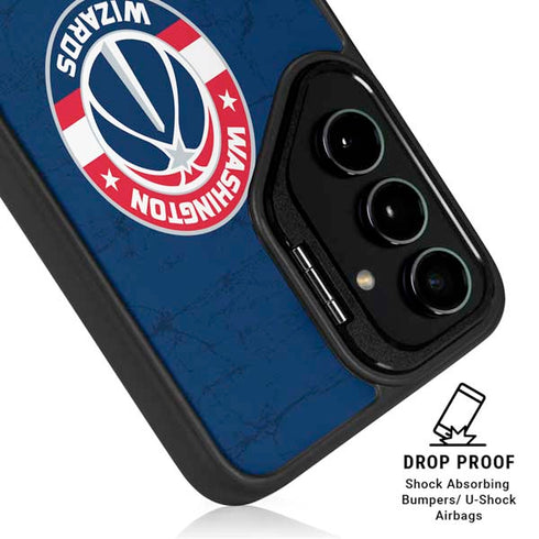 NBA Washington Wizards Blue Distressed Galaxy S25 FE Kickstand Case