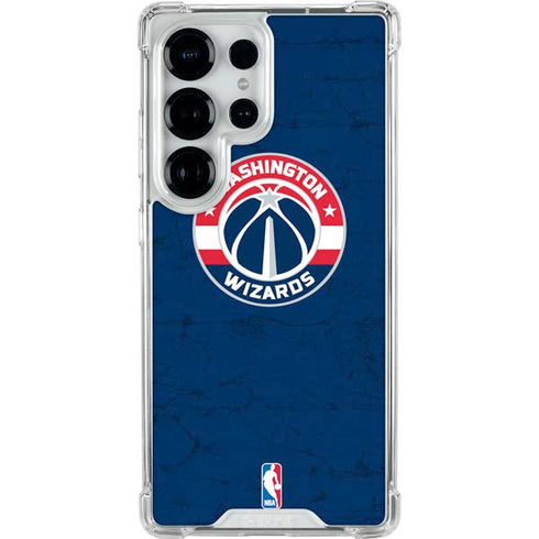 NBA Washington Wizards Blue Distressed Galaxy S25 Ultra Clear Case