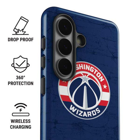 NBA Washington Wizards Blue Distressed Galaxy S26 Plus Impact Case