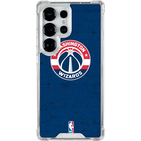 NBA Washington Wizards Blue Distressed Galaxy S26 Ultra Clear Case