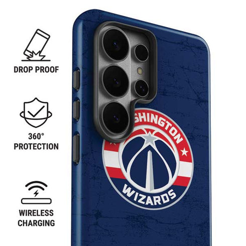 NBA Washington Wizards Blue Distressed Galaxy S26 Ultra Impact Case