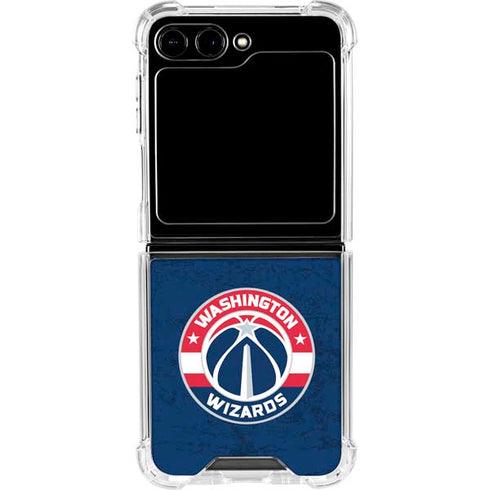 NBA Washington Wizards Blue Distressed Galaxy Z Flip6 Clear Case