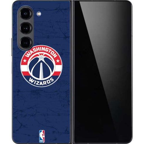 NBA Washington Wizards Blue Distressed Galaxy Z Fold5 5G Skin