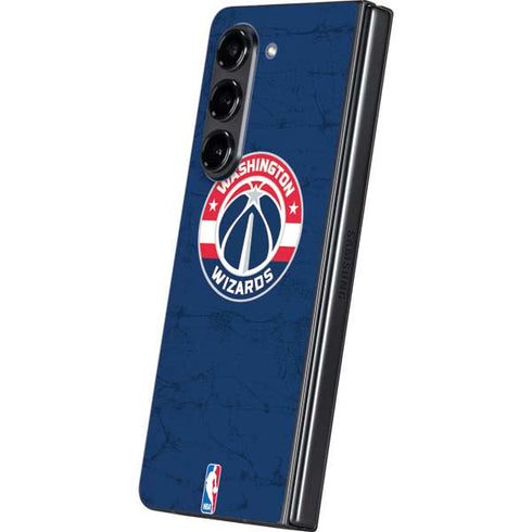 NBA Washington Wizards Blue Distressed Galaxy Z Fold5 5G Skin