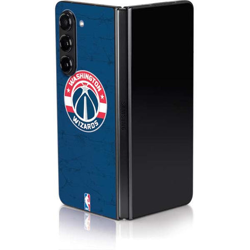 NBA Washington Wizards Blue Distressed Galaxy Z Fold5 5G Skin