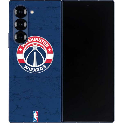 NBA Washington Wizards Blue Distressed Galaxy Z Fold6 Skin
