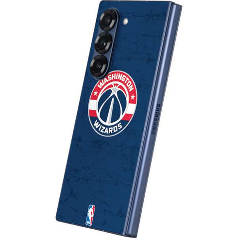NBA Washington Wizards Blue Distressed Galaxy Z Fold6 Skin