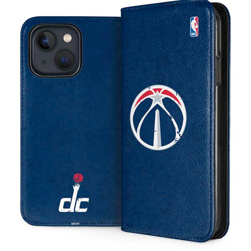 NBA Washington Wizards Blue Distressed iPhone 15 Folio Case