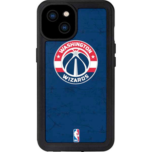 NBA Washington Wizards Blue Distressed iPhone 15 Plus Waterproof Case