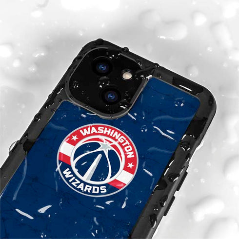 NBA Washington Wizards Blue Distressed iPhone 15 Plus Waterproof Case