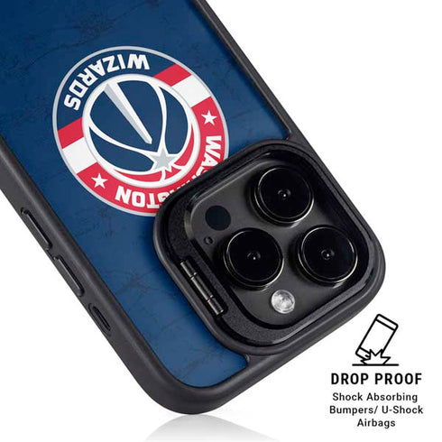 NBA Washington Wizards Blue Distressed iPhone 15 Pro Max Kickstand Case