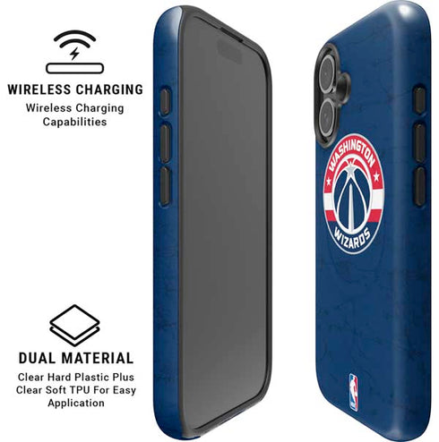 NBA Washington Wizards Blue Distressed iPhone 16 Magsafe Impact Case