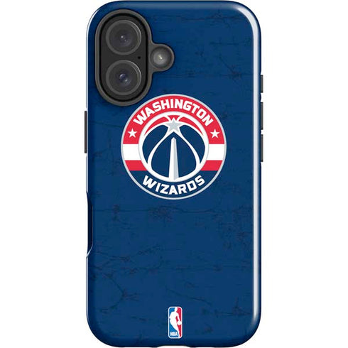 NBA Washington Wizards Blue Distressed iPhone 16 Plus Impact Case