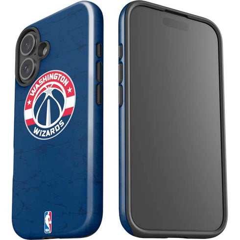 NBA Washington Wizards Blue Distressed iPhone 16 Plus Impact Case