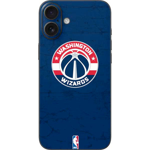 NBA Washington Wizards Blue Distressed iPhone 16 Plus Skin