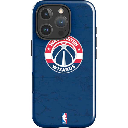 NBA Washington Wizards Blue Distressed iPhone 16 Pro Impact Case