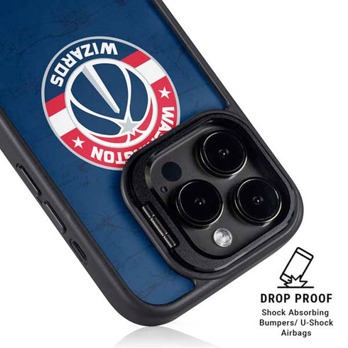 NBA Washington Wizards Blue Distressed iPhone 16 Pro Kickstand Case