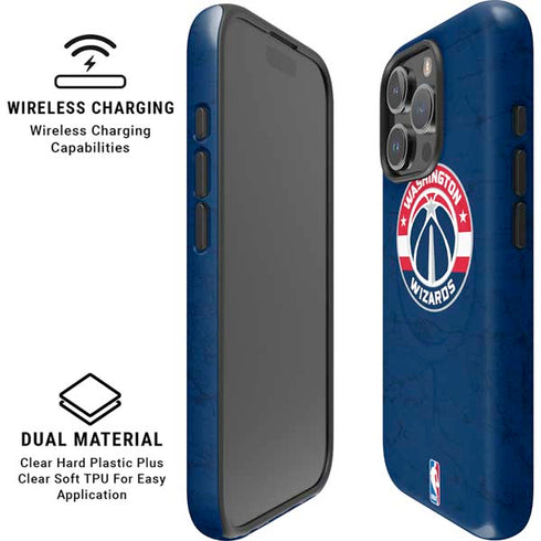 NBA Washington Wizards Blue Distressed iPhone 16 Pro Magsafe Impact Case