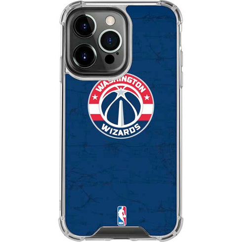 NBA Washington Wizards Blue Distressed iPhone 16 Pro Max Clear Case