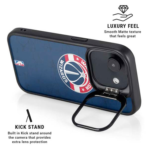 NBA Washington Wizards Blue Distressed iPhone 16e Kickstand Case