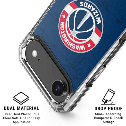 NBA Washington Wizards Blue Distressed iPhone 17 Air Clear Case