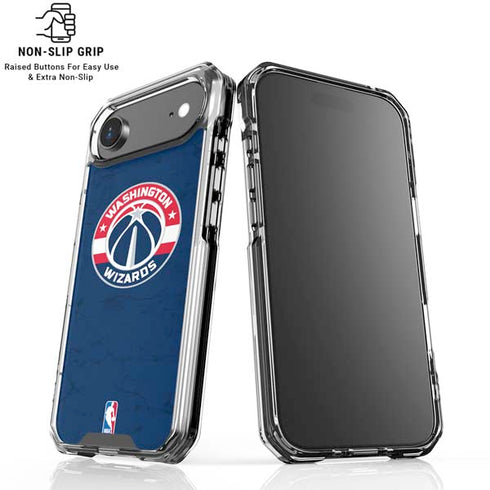 NBA Washington Wizards Blue Distressed iPhone 17 Air Clear Case
