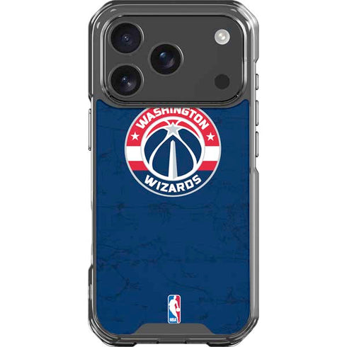 NBA Washington Wizards Blue Distressed iPhone 17 Pro Clear Case