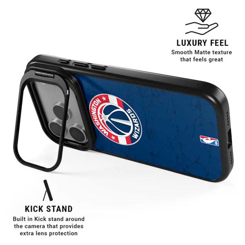 NBA Washington Wizards Blue Distressed iPhone 17 Pro Kickstand Case