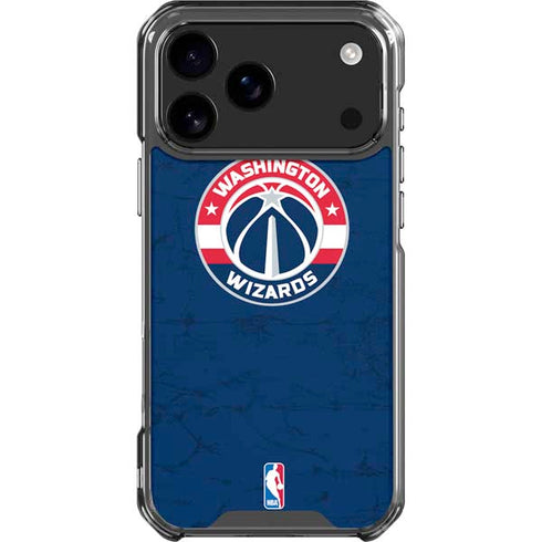 NBA Washington Wizards Blue Distressed iPhone 17 Pro Max Clear Case