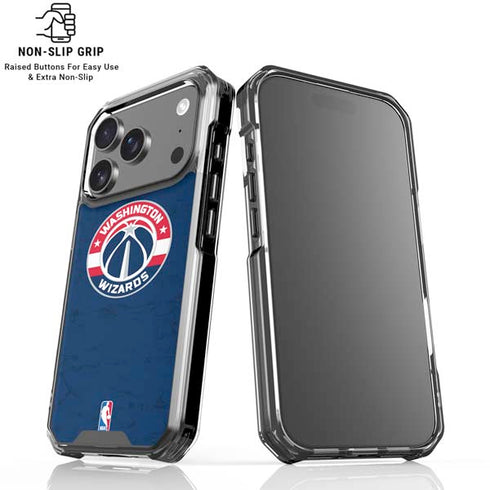 NBA Washington Wizards Blue Distressed iPhone 17 Pro Max Clear Case