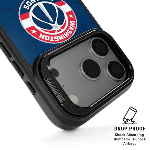 NBA Washington Wizards Blue Distressed iPhone 17 Pro Max Kickstand Case