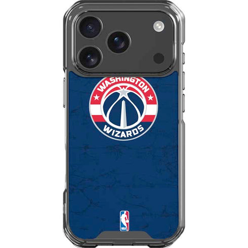 NBA Washington Wizards Blue Distressed iPhone 18 Pro Clear Case