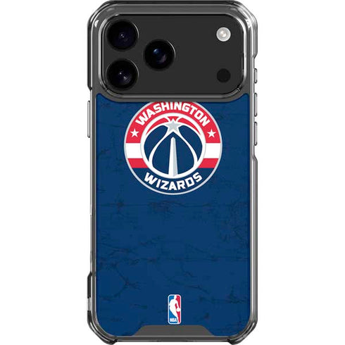 NBA Washington Wizards Blue Distressed iPhone 18 Pro Max Clear Case