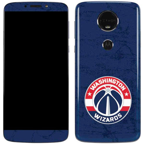 NBA Washington Wizards Blue Distressed Moto E5 Plus Skin