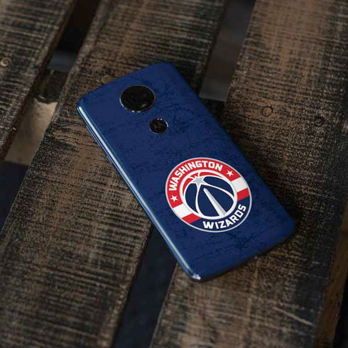 NBA Washington Wizards Blue Distressed Moto E5 Plus Skin
