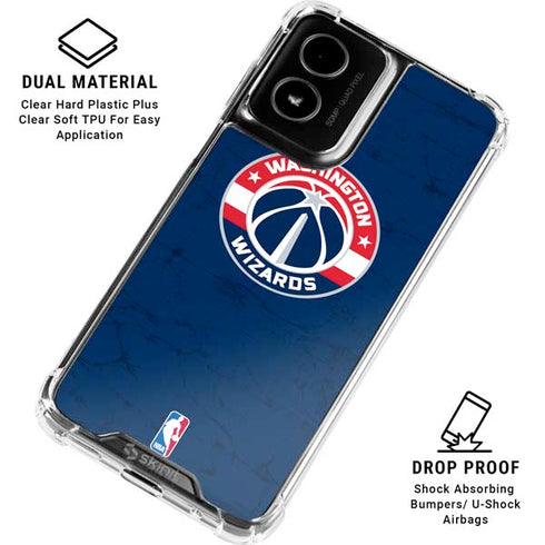 NBA Washington Wizards Blue Distressed Moto G Power 5G (2024) Clear Case