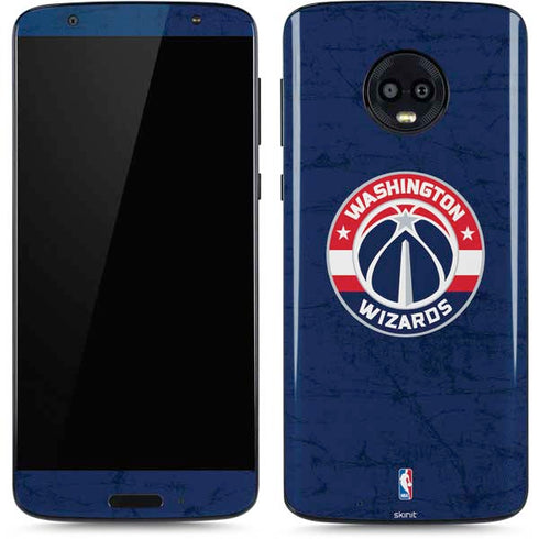 NBA Washington Wizards Blue Distressed Moto G6 Skin