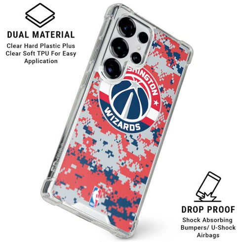 NBA Washington Wizards Camo Digi Galaxy S25 Ultra Clear Case