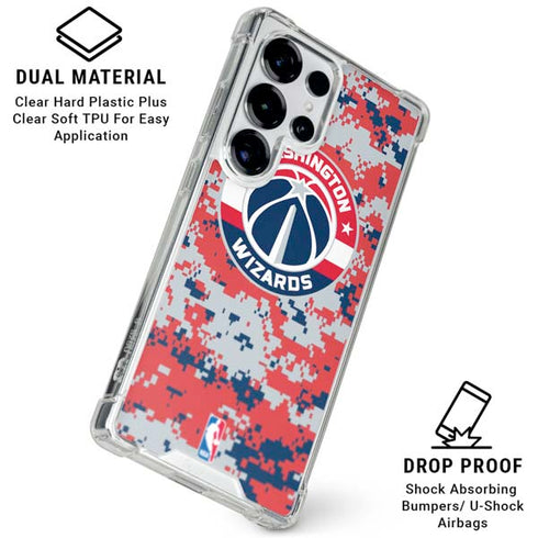 NBA Washington Wizards Camo Digi Galaxy S26 Ultra Clear Case
