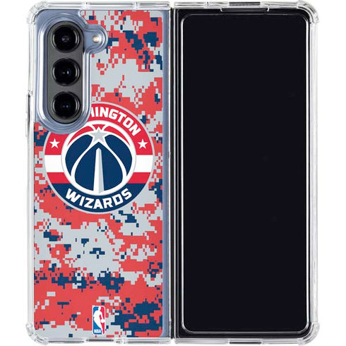 NBA Washington Wizards Camo Digi Galaxy Z Fold5 5G Clear Case