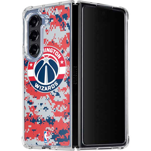 NBA Washington Wizards Camo Digi Galaxy Z Fold5 5G Clear Case