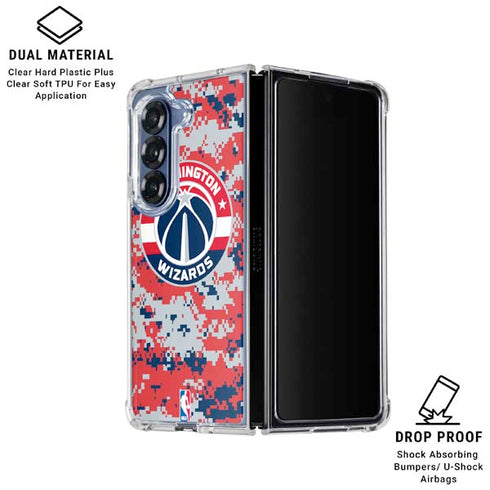 NBA Washington Wizards Camo Digi Galaxy Z Fold6 Clear Case
